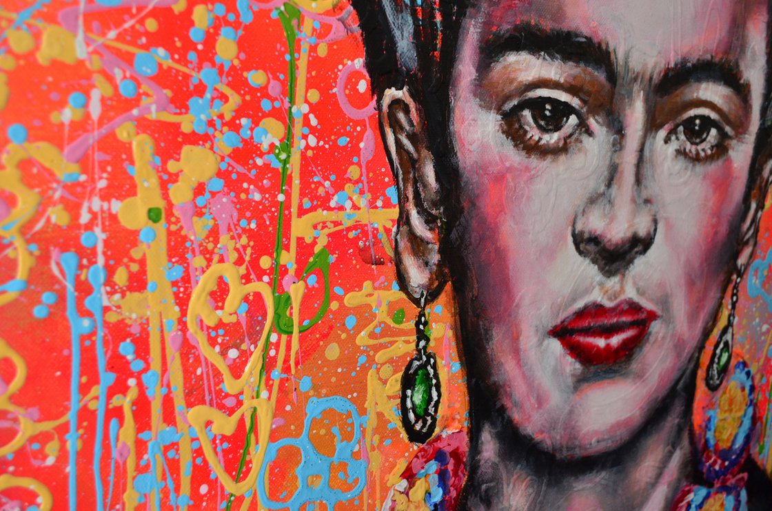 Original Acrylic Painting - Frida Kahlo by Misty Lady - M. Nierobisz