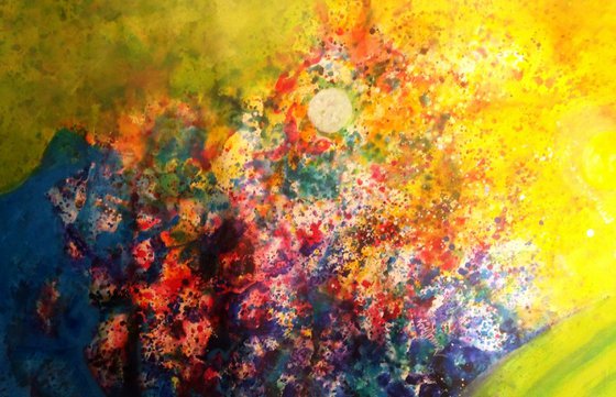 Morning glory with sunrise,very large canvas -425cm x125cm.