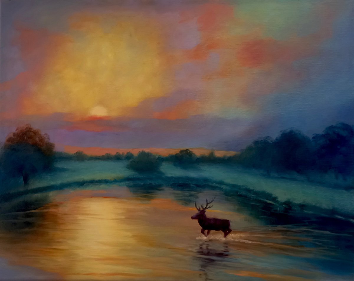 Sunset, Pens Pond, Richmond Park by Lee Campbell