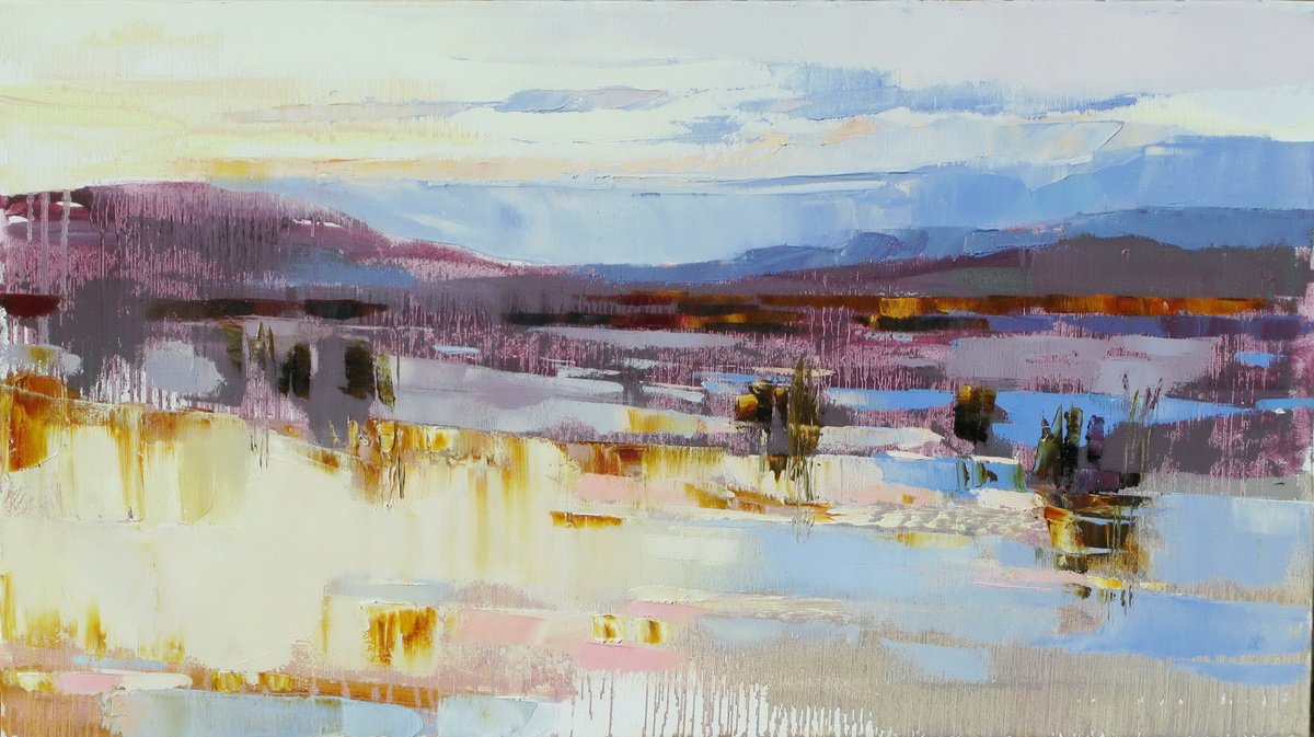 Evening Lake By Lesya Ros, 31 X 18, Artwork For Sale On Artfinder