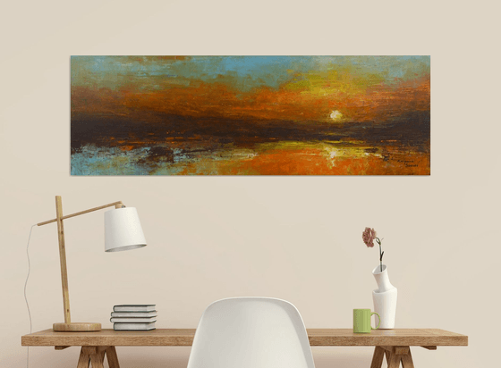 Loving Shore  (Panoramic Seascape, 120x40cm)