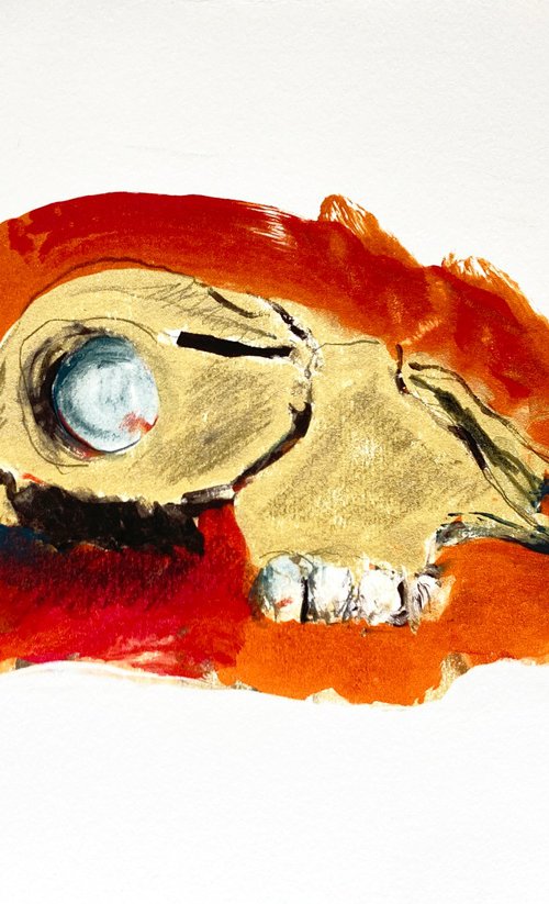 Skull (Gold/Orange) by Rachel Williams