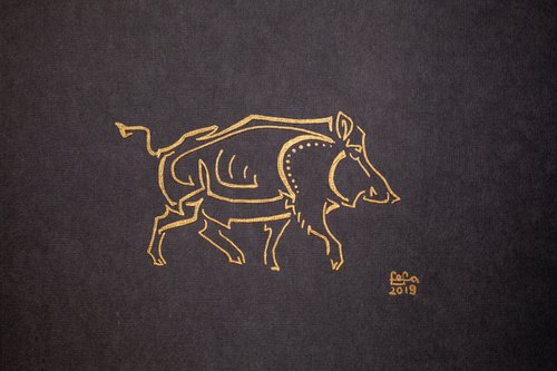 "Running  boar" by Fefa Koroleva