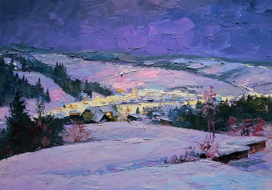 Winter Evening in the Mountains