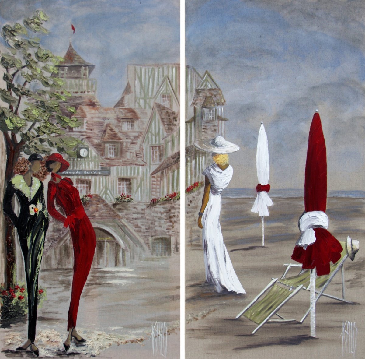 Normandy Hotel, diptych by Michele Kaus