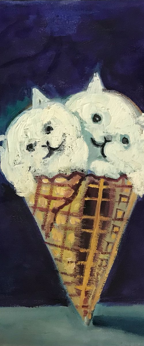 Double Dip Cat Cream Cone by Roberto Munguia Garcia