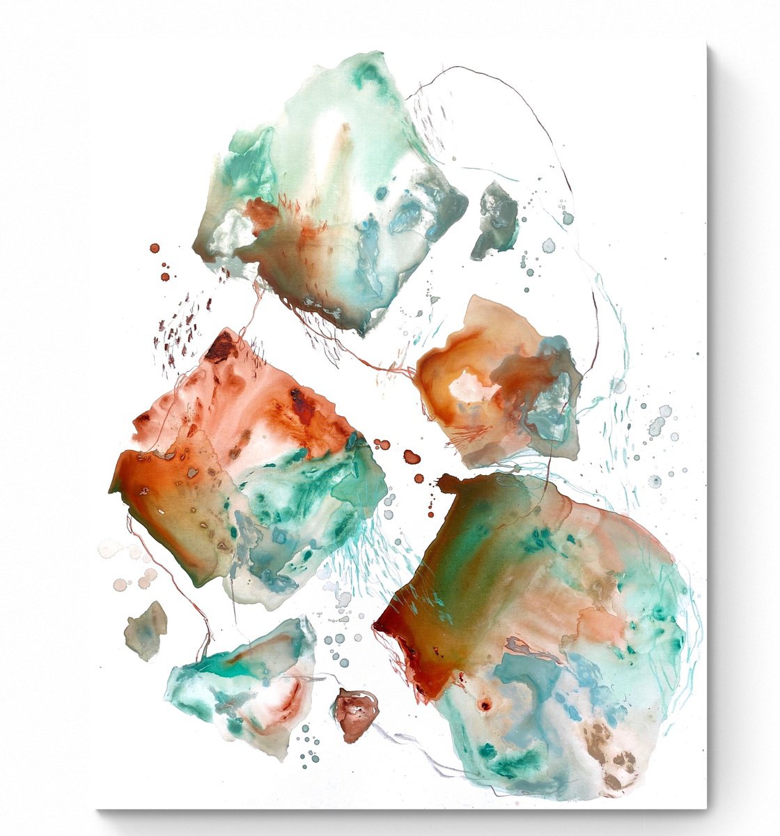 Abstract Painting By Cristina Dalla Valentina, 31 X 39, Fragmenta 5, Original Artwork