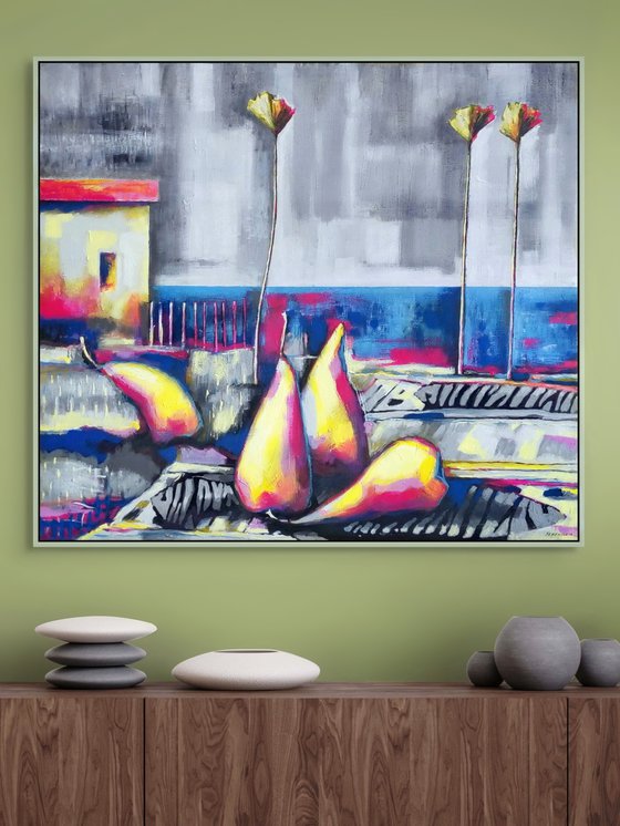 Landscape with pears