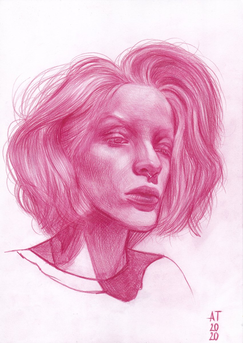 Portrait Pencil Drawing By Anastasia Terskih, 8 X 12, Dima S, Original Artwork