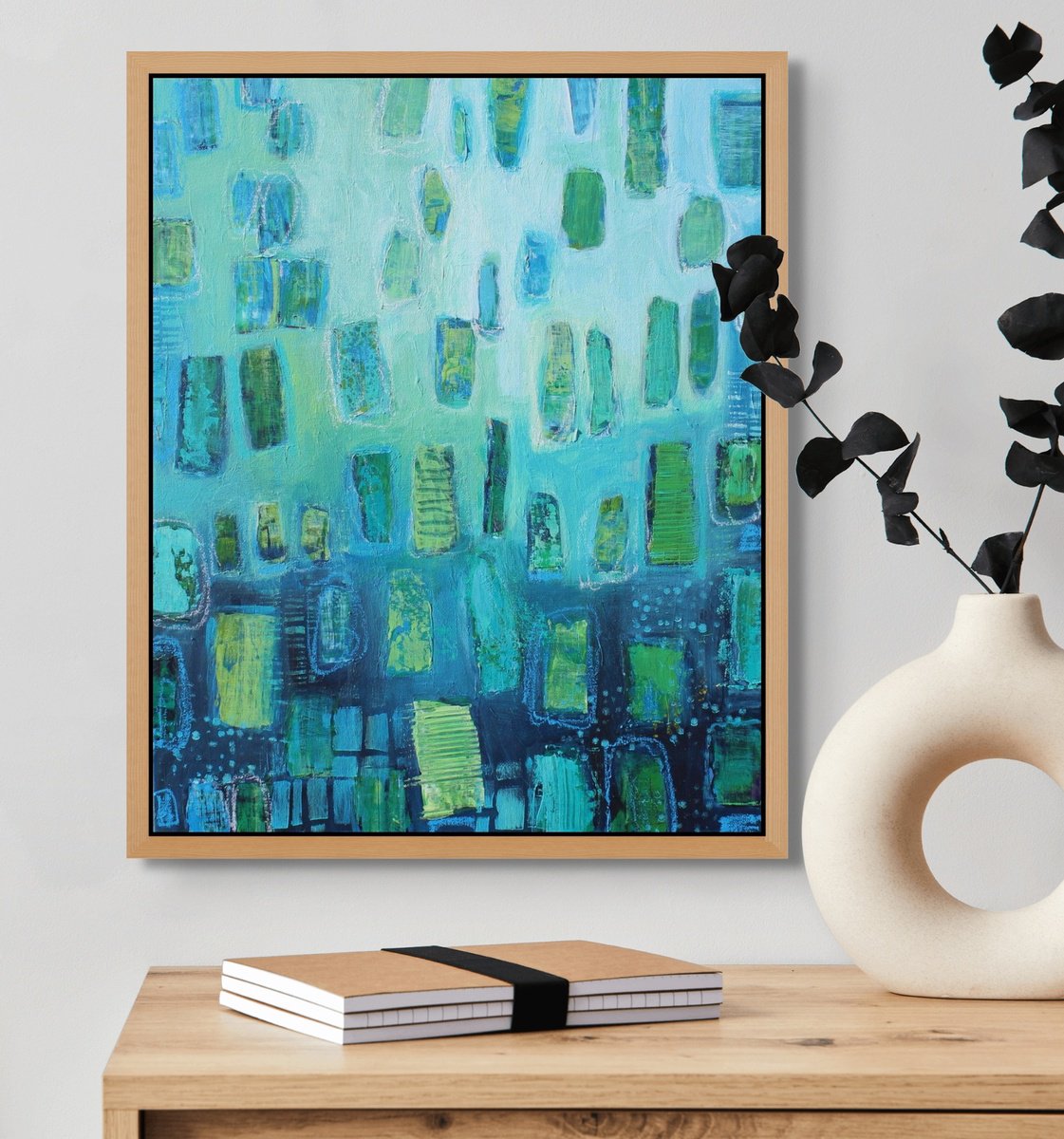 Urban And Pop Abstract Painting By Sage Mountain Studio, 16 X 20", Living In The Light, Original Artwork