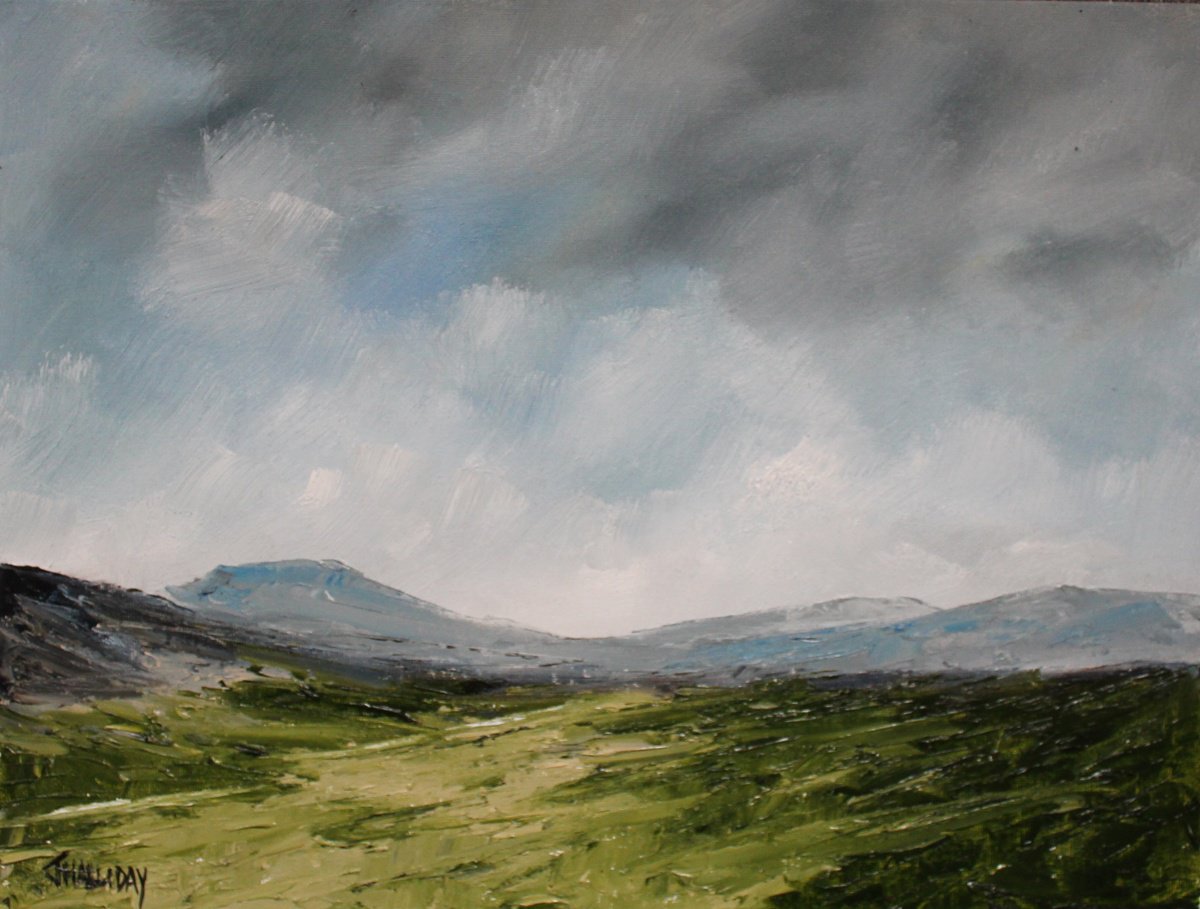 Impressionistic Landscape Oil Painting By John Halliday, 16 X 12, Gathering Storm, Ireland, Original Artwork