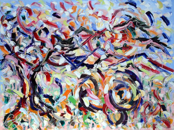 Falciatura olio su tela 100x130cm