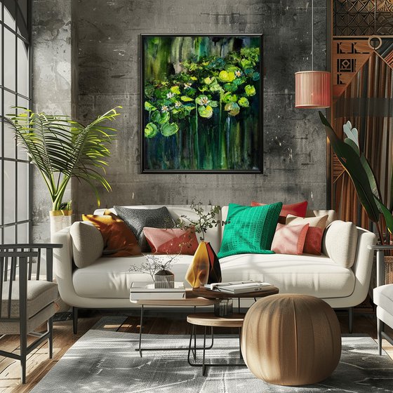 Water Lily Oil Painting