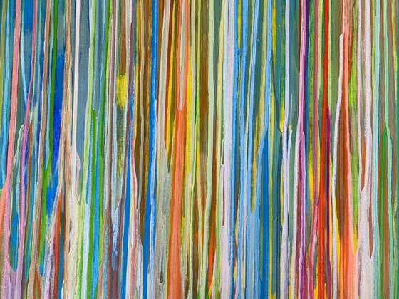 Where The Heart Is - LARGE,  STRIPED, MODERN, ABSTRACT ART – EXPRESSIONS OF ENERGY AND LIGHT. READY TO HANG!