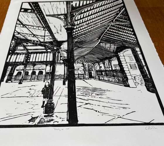 Ready or not Linocut Print