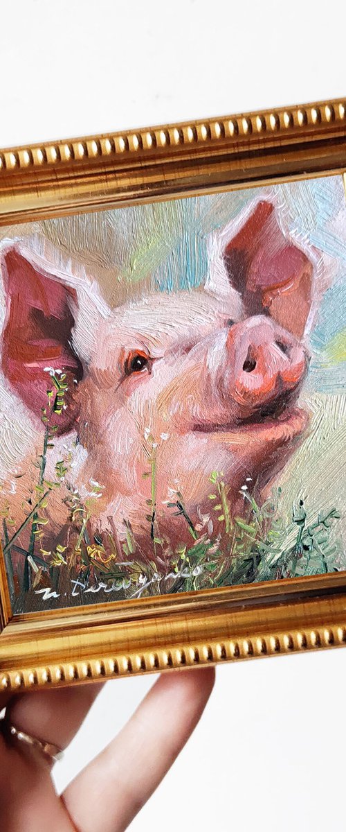 Pig portrait by Nataly Derevyanko
