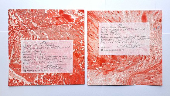 Sunset Oasis, set of 2