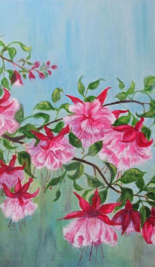 DANCING FUCHSIAS by Lynda Cockshott