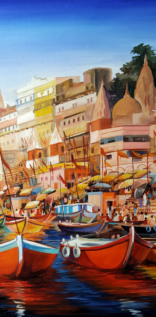 Morning Varanasi Ghats & Boats by Samiran Sarkar