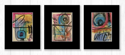 Abstract Collection 3 - 3 Paintings by Kathy Morton Stanion