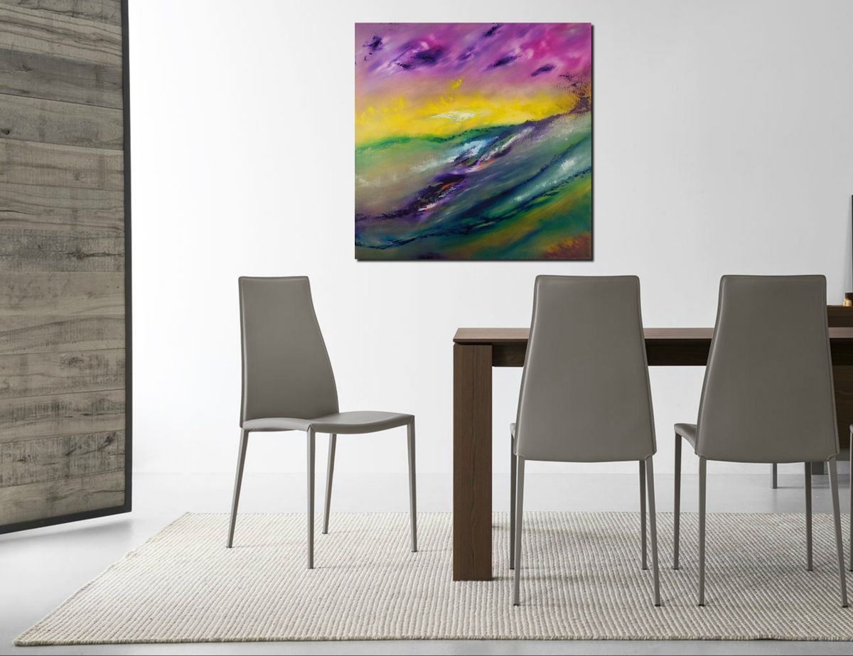 Impressionistic Landscape Oil Painting By Davide De Palma, 31 X 31, This Is Not A Landscape, Original Artwork