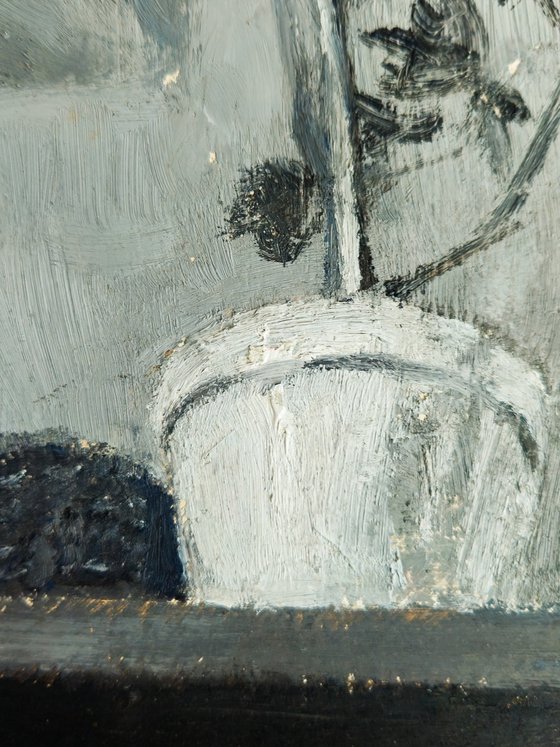 Crotons in Blue and Brown