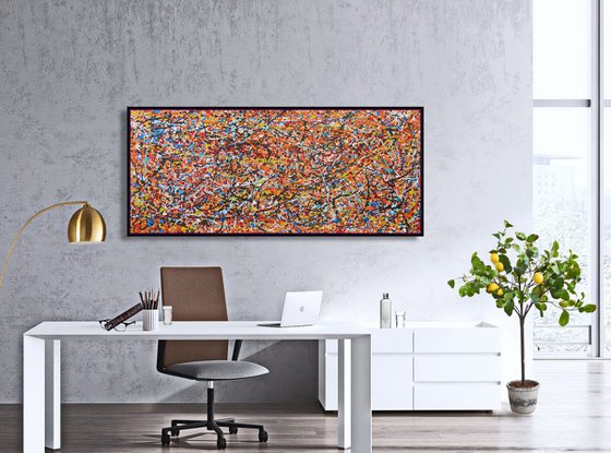 AUTUMN WITH POLLOCK,  XL,  framed