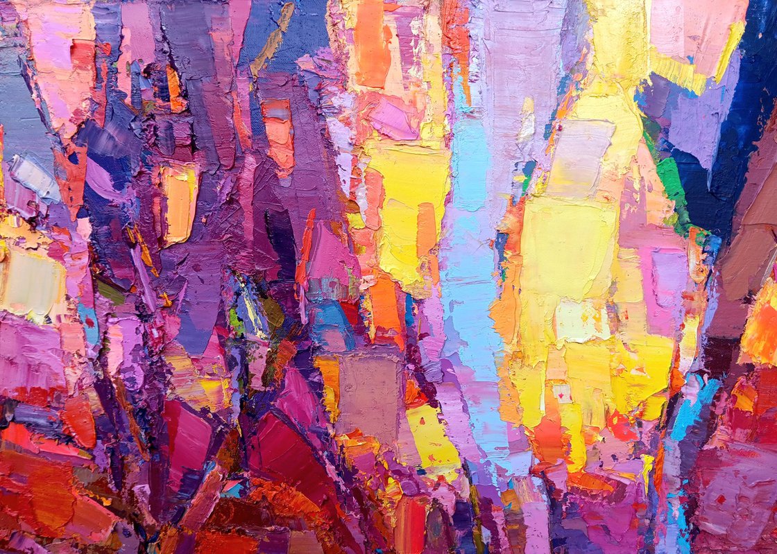 Original Oil Painting - HEAT WAVE. SUMMER EVENING by Ruslan Khais