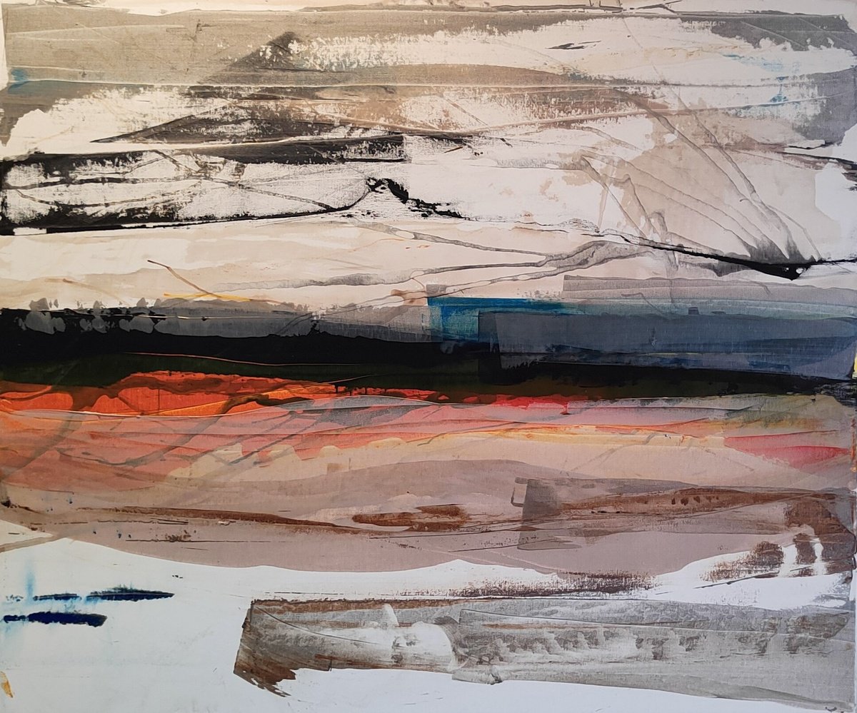 Abstract Acrylic Painting By Carlos Alberto Rizzotti, 47 X 39, Confine, Original Artwork