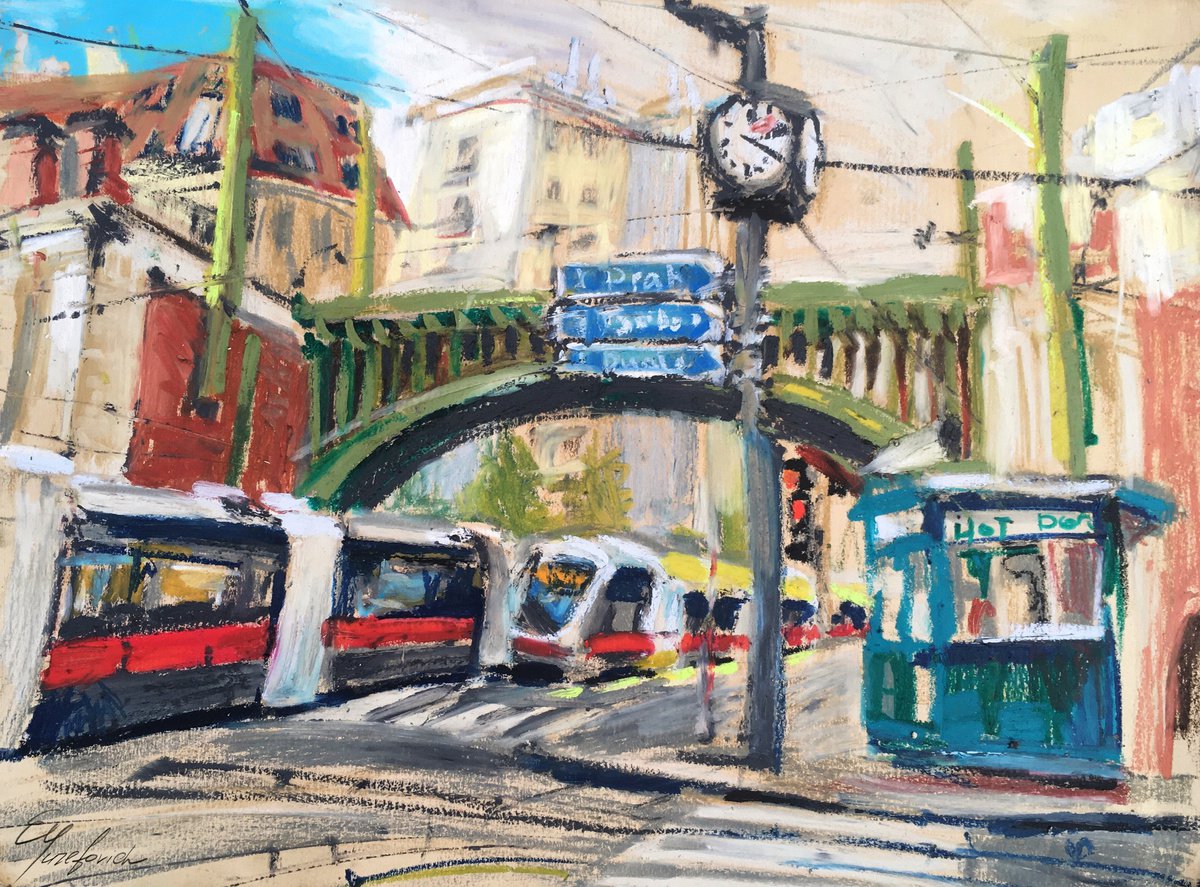 Impressionistic Pastel Drawing , Vienna. Colors Of The City By Elena Yuzefovich, 16 X 12, Artwork For Sale On Artfinder