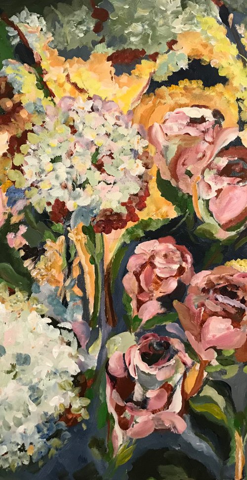 Hydrangeas and Roses by Annette Wolters