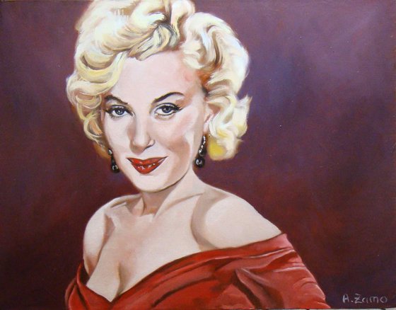 Portrait of the actress Marylin Monroe