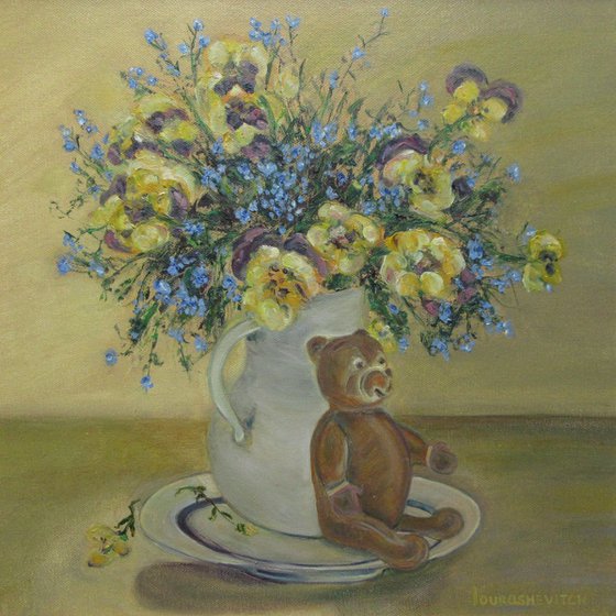Pansies in a Jar