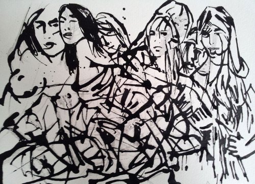 Multiple Histories (Ink Sketch) by Adam Grose MA RWAAN