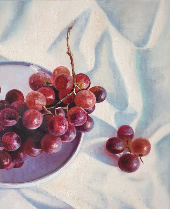 "Sunny grapes."  still life summer liGHt original painting  GIFT (2020)