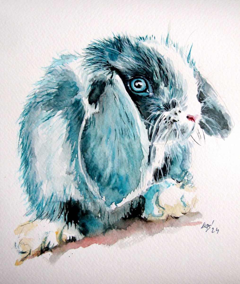 Kovács Anna Brigitta | Original  Watercolour | Cute Rabbit | 20 X 25Cm | Artwork For Sale On Artfinder