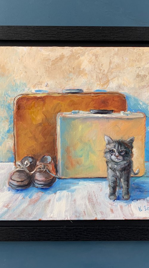 Suitcases and a cat. by Vita Schagen