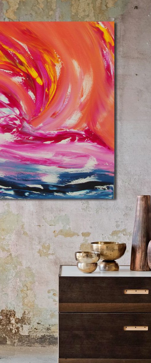 Fairy tale, 60x60 cm, Deep edge, Original abstract painting, oil on canvas by Davide De Palma