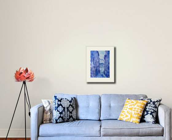 Blue dusk in the Spanish town