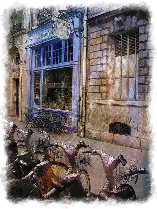 Bicicletas de París/XL large original artwork by Javier Diaz
