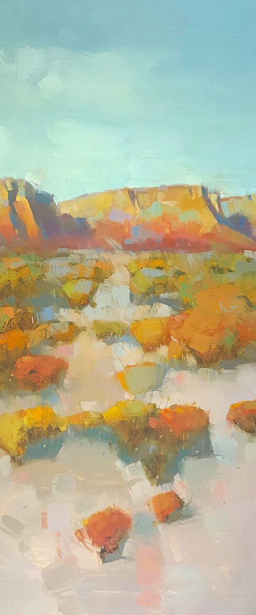 Canyon View, Landscape oil painting, One of a kind, Signed, Handmade artwork by Vahe Yeremyan