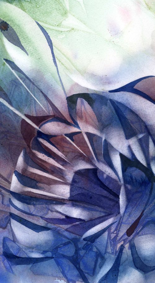 floral abstraction watercolor by Alfred  Ng