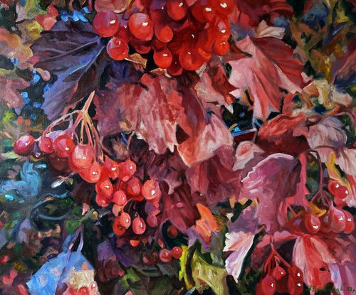 Red viburnum by Anatolii Varvarov