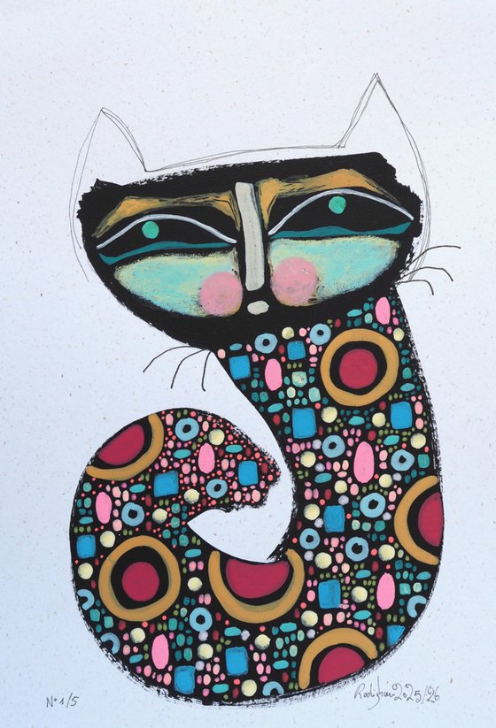Squiggle Cat #1 figurative abstraction