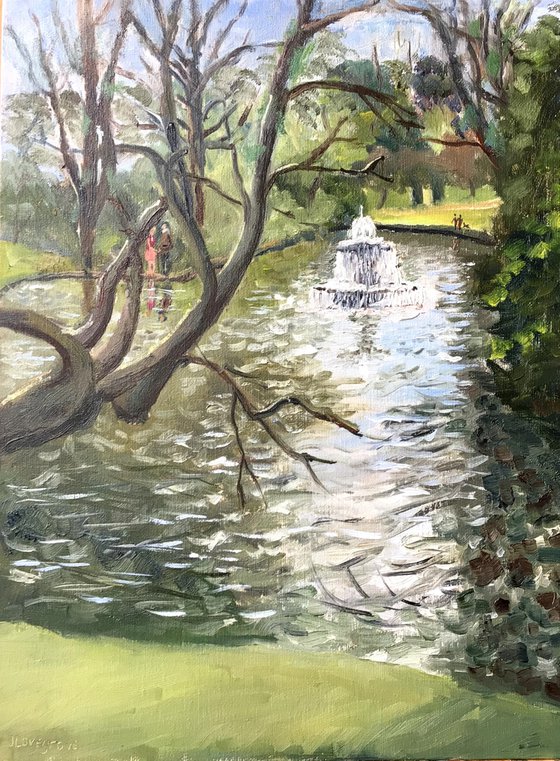 Lakeside vista An original oil painting