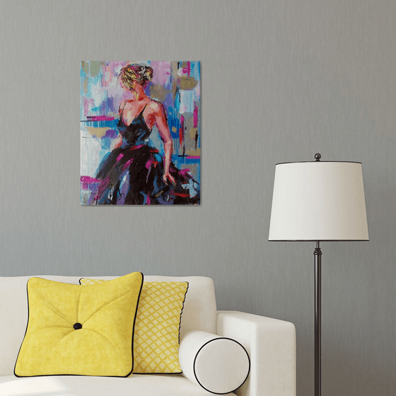 Crescendo- Figurative Painting on Canvas- Ballerina Painting on Canvas