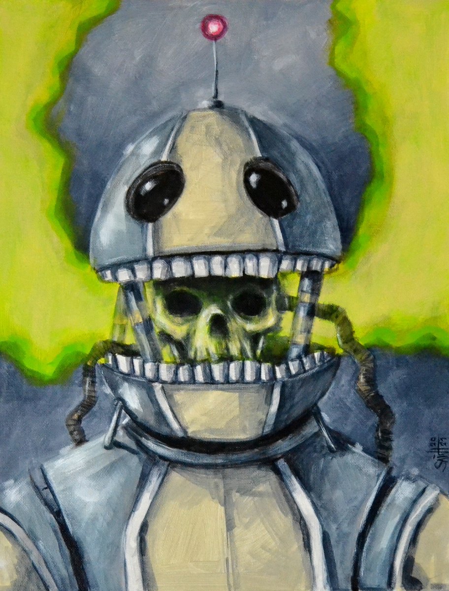 Zombie Robot. Skull Horror by Ruslan Aksenov (Axenov)