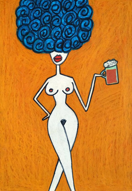 Nude with beer