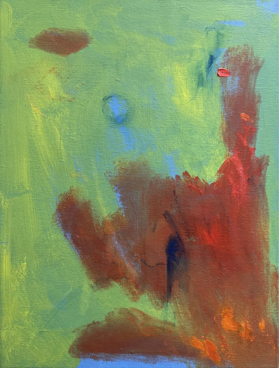 Organic Abstract Acrylic Painting By Hanna Bell, 12 X 16, Ascension, Original Artwork