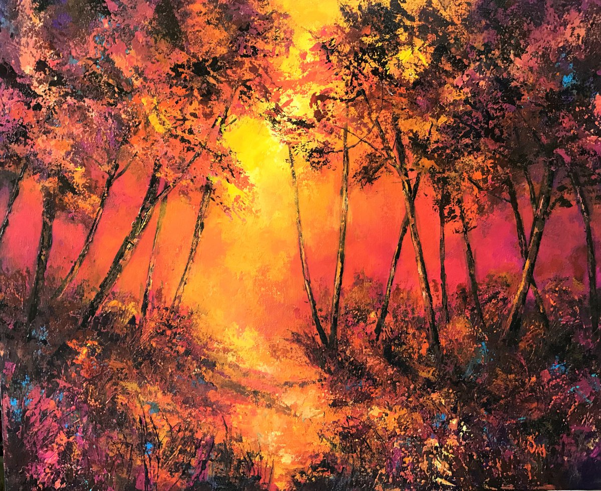 Where the Light Comes in -landscape painting by Colette Baumback
